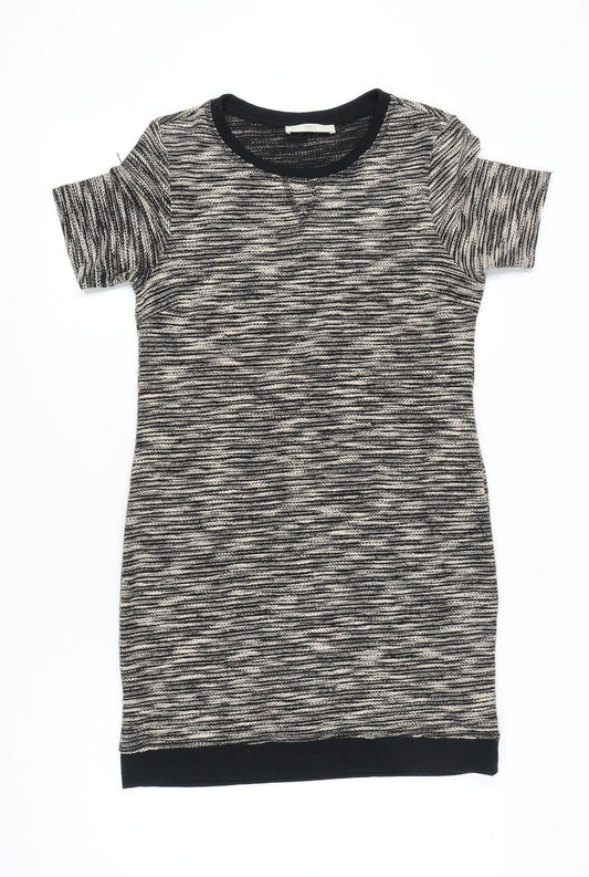 Marks and Spencer Women Grey Size 12 T-Shirt Dress Short Sleeve