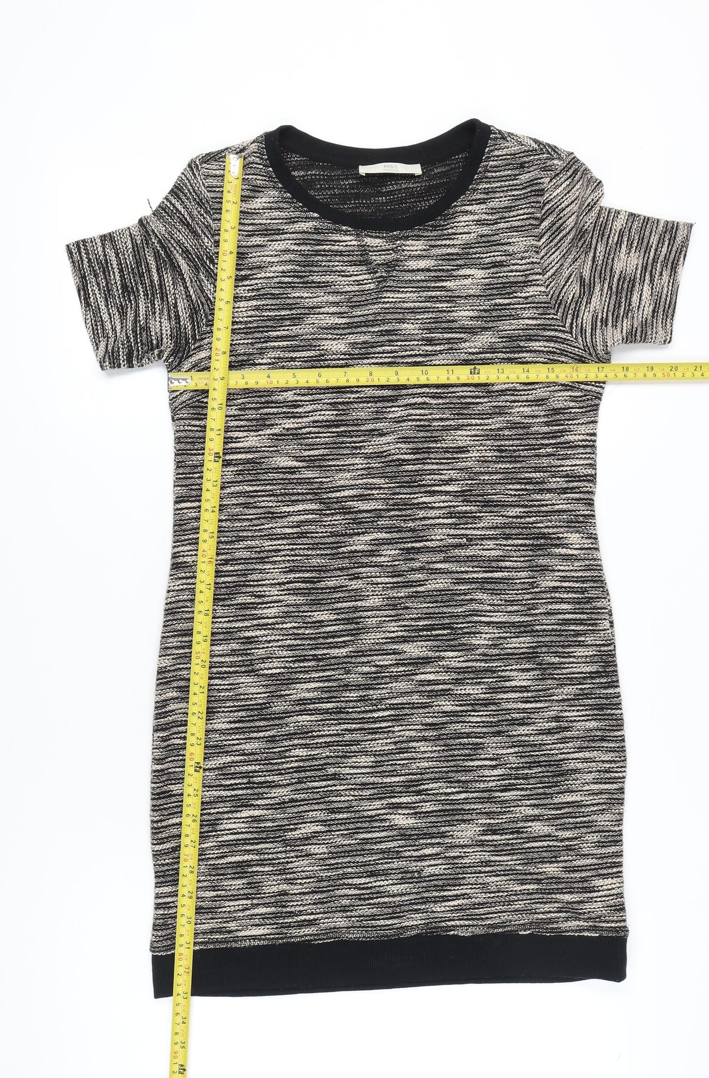 Marks and Spencer Women Grey Size 12 T-Shirt Dress Short Sleeve