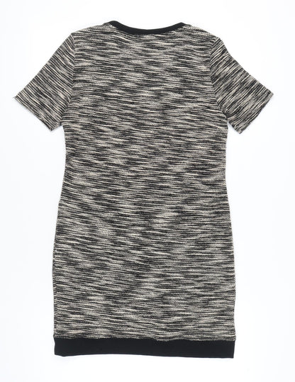 Marks and Spencer Women Grey Size 12 T-Shirt Dress Short Sleeve
