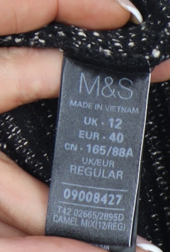 Marks and Spencer Women Grey Size 12 T-Shirt Dress Short Sleeve