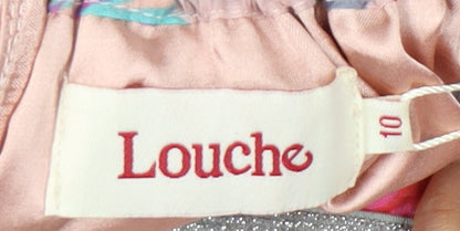 Louche Women’s Pink Floral Strapless Short Dress Size 10