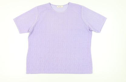 Bonmarché Women’s Purple L Short Sleeve Stretch T-Shirt Top