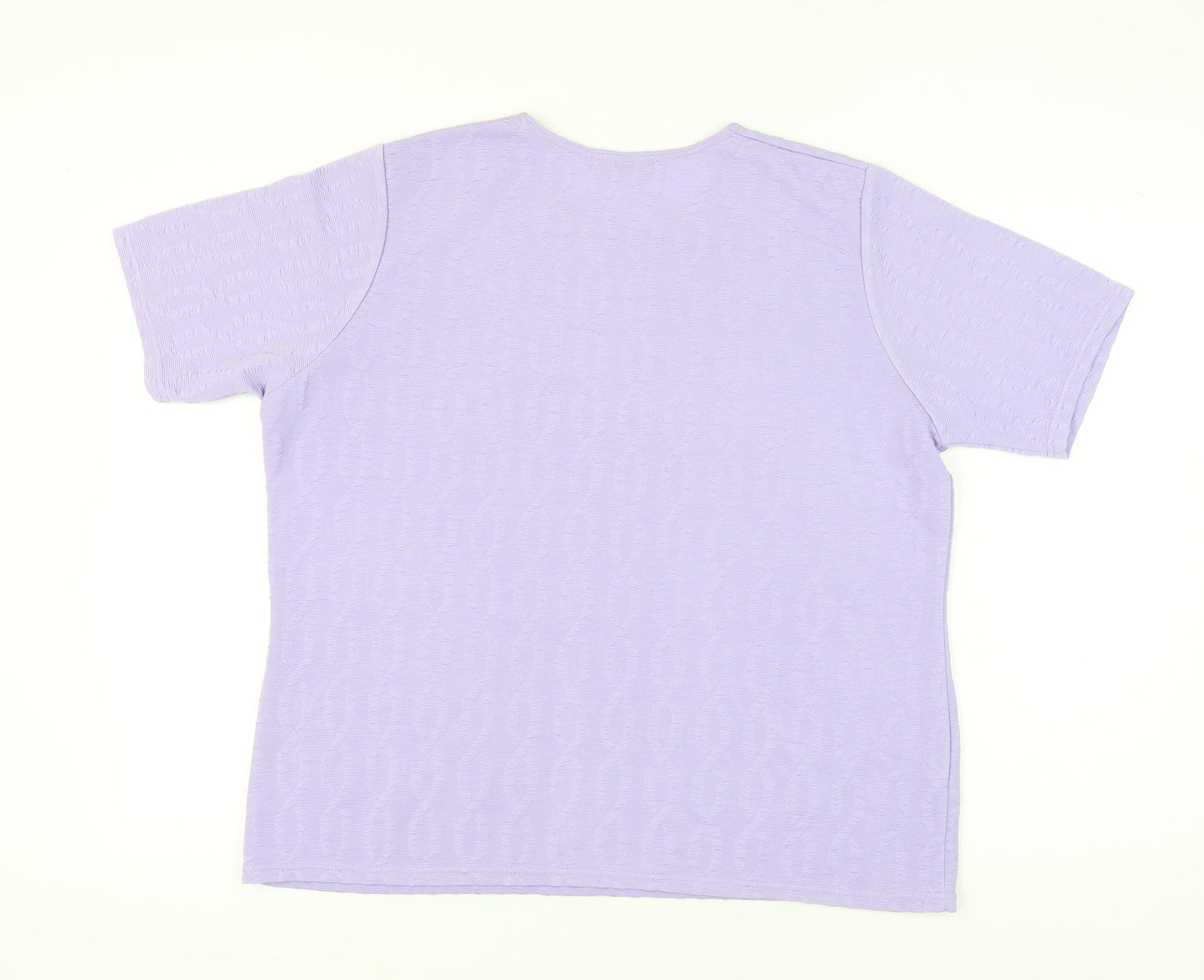 Bonmarché Women’s Purple L Short Sleeve Stretch T-Shirt Top