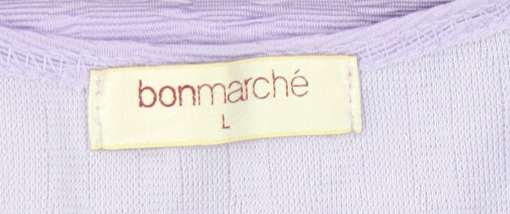 Bonmarché Women’s Purple L Short Sleeve Stretch T-Shirt Top