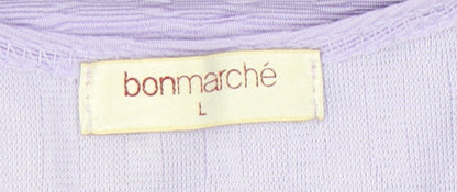 Bonmarché Women’s Purple L Short Sleeve Stretch T-Shirt Top