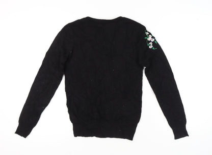 Womens UK Size S Oasis Black Pullover Jumper