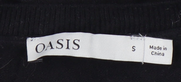 Womens UK Size S Oasis Black Pullover Jumper