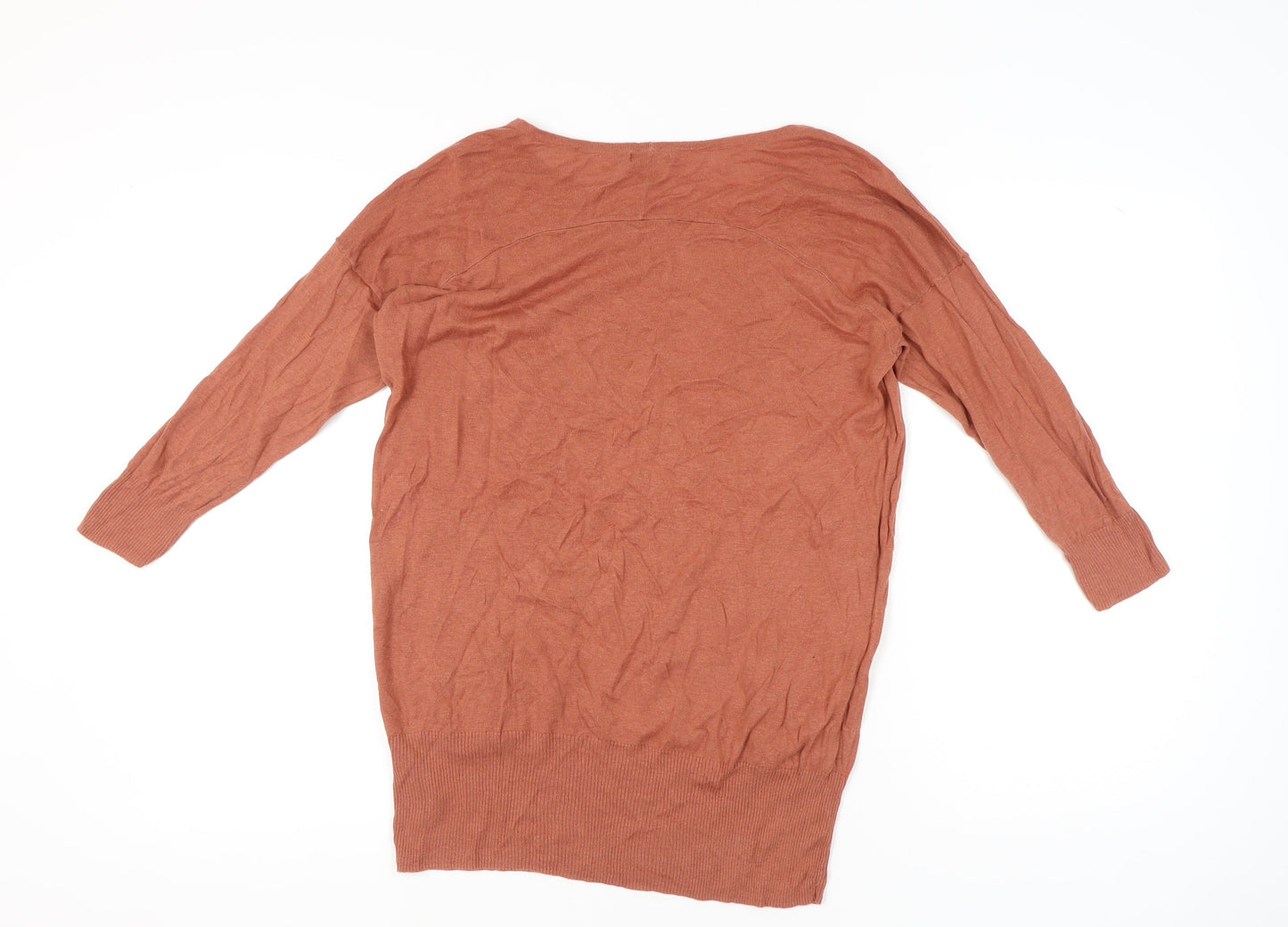 Gap Women’s Brown Linen Cotton Tunic Jumper Medium Scoop Neck