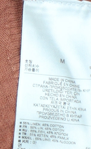 Gap Women’s Brown Linen Cotton Tunic Jumper Medium Scoop Neck