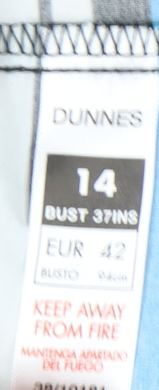 Dunnes Women’s Multicoloured Stripe Cotton Sheath Dress Size 14 Scoop Neck