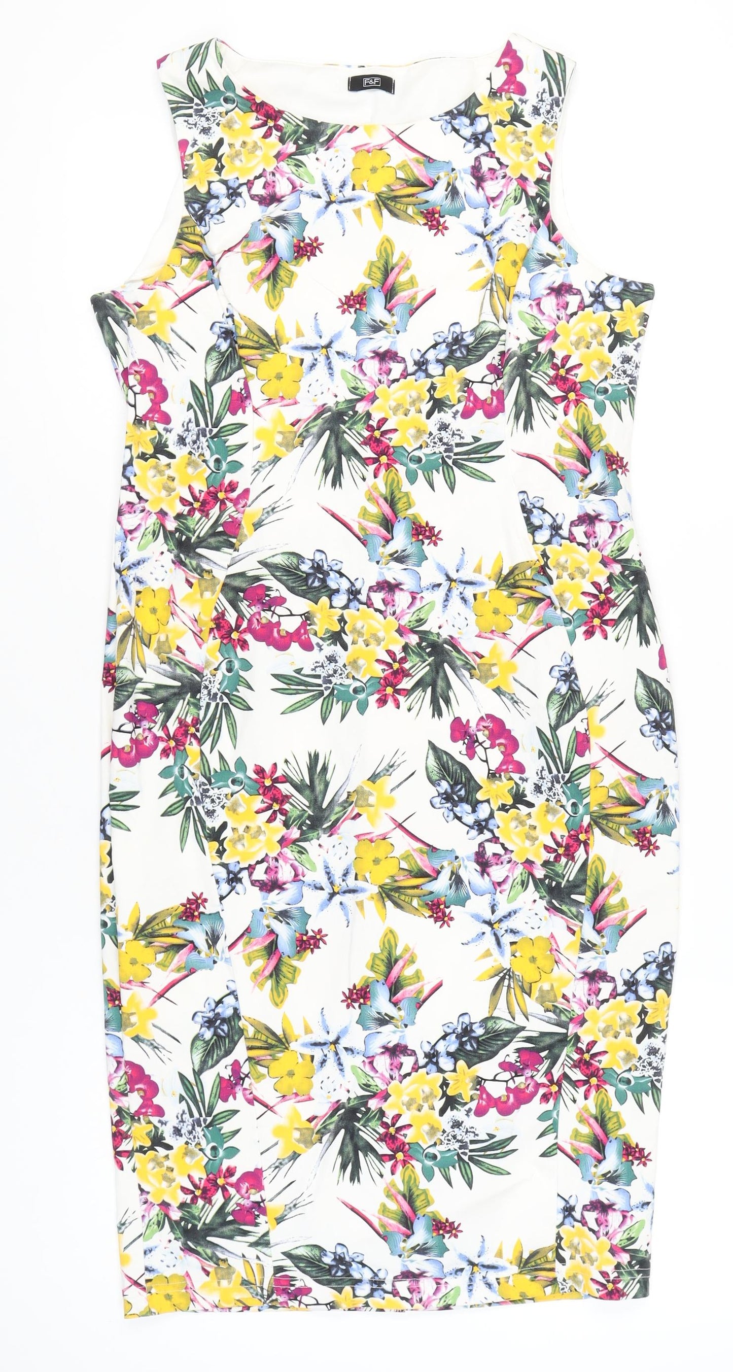 F&F Women’s Multicoloured Floral Bodycon Dress Size 16