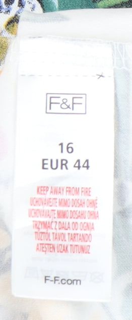 F&F Women’s Multicoloured Floral Bodycon Dress Size 16