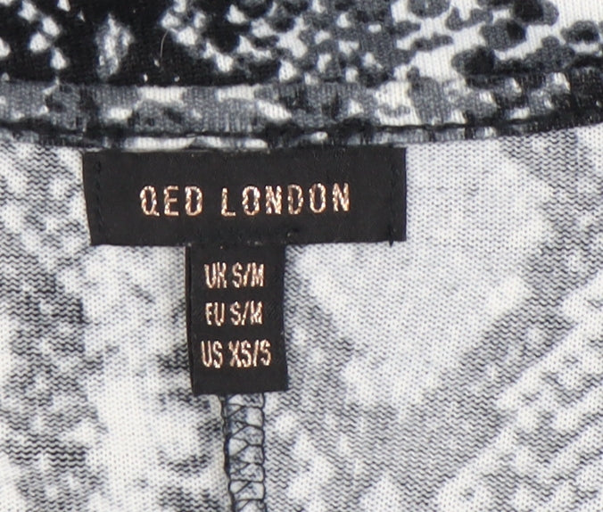 Womens UK Size S QED London Black Tunic Blouse