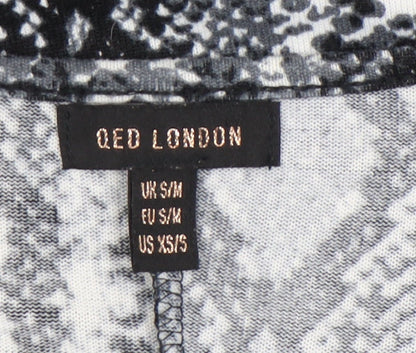 Womens UK Size S QED London Black Tunic Blouse