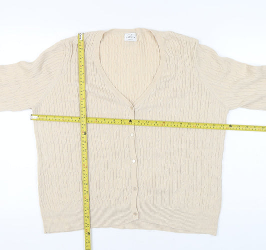Eastex Women’s Beige Cable-Knit Cotton Cardigan UK 16
