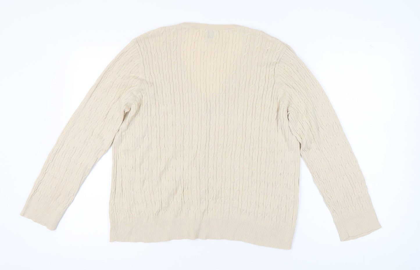 Eastex Women’s Beige Cable-Knit Cotton Cardigan UK 16