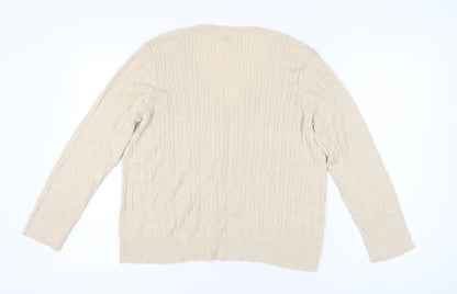 Eastex Women’s Beige Cable-Knit Cotton Cardigan UK 16