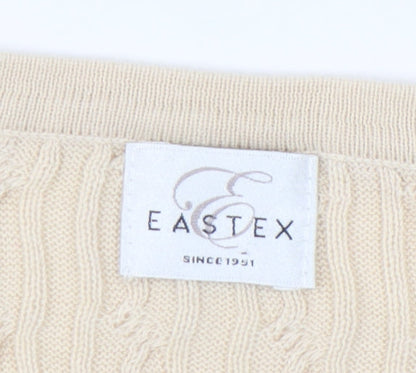 Eastex Women’s Beige Cable-Knit Cotton Cardigan UK 16