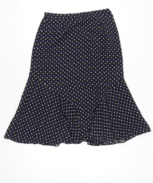 Eastex Women’s Blue Polka Dot Midi Trumpet Skirt Size 12