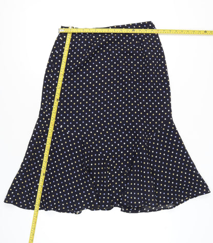 Eastex Women’s Blue Polka Dot Midi Trumpet Skirt Size 12