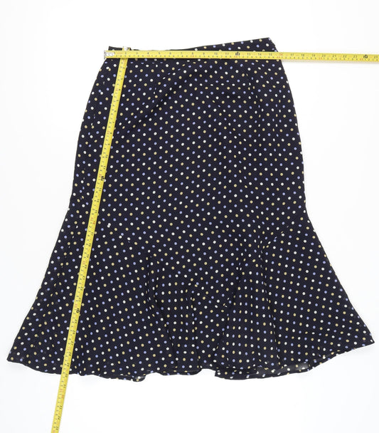 Eastex Women’s Blue Polka Dot Midi Trumpet Skirt Size 12