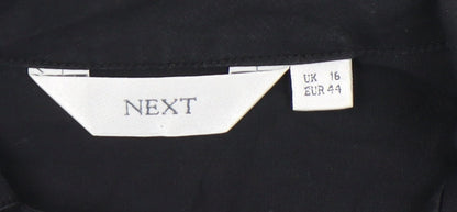 Next Women’s Black Shirt Dress UK 16 Knee Length Cotton