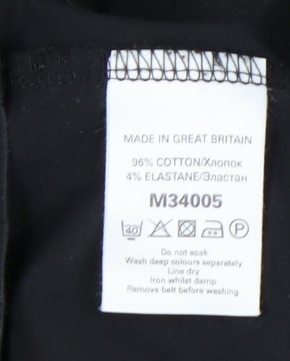 Next Women’s Black Shirt Dress UK 16 Knee Length Cotton