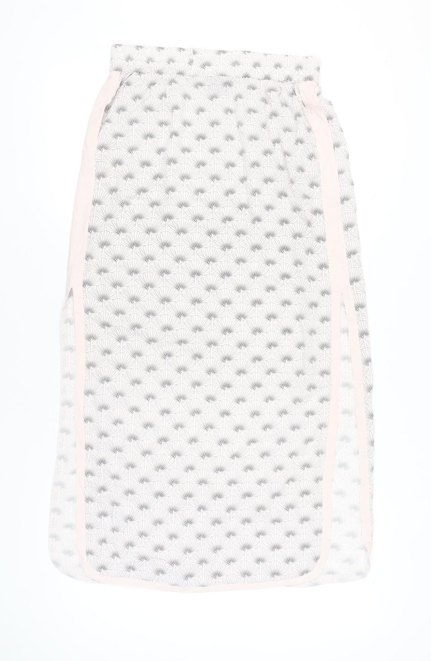 Mint Velvet Womens White Geometric Midi Skirt Size 10 Viscose