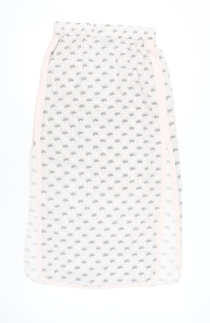 Mint Velvet Womens White Geometric Midi Skirt Size 10 Viscose