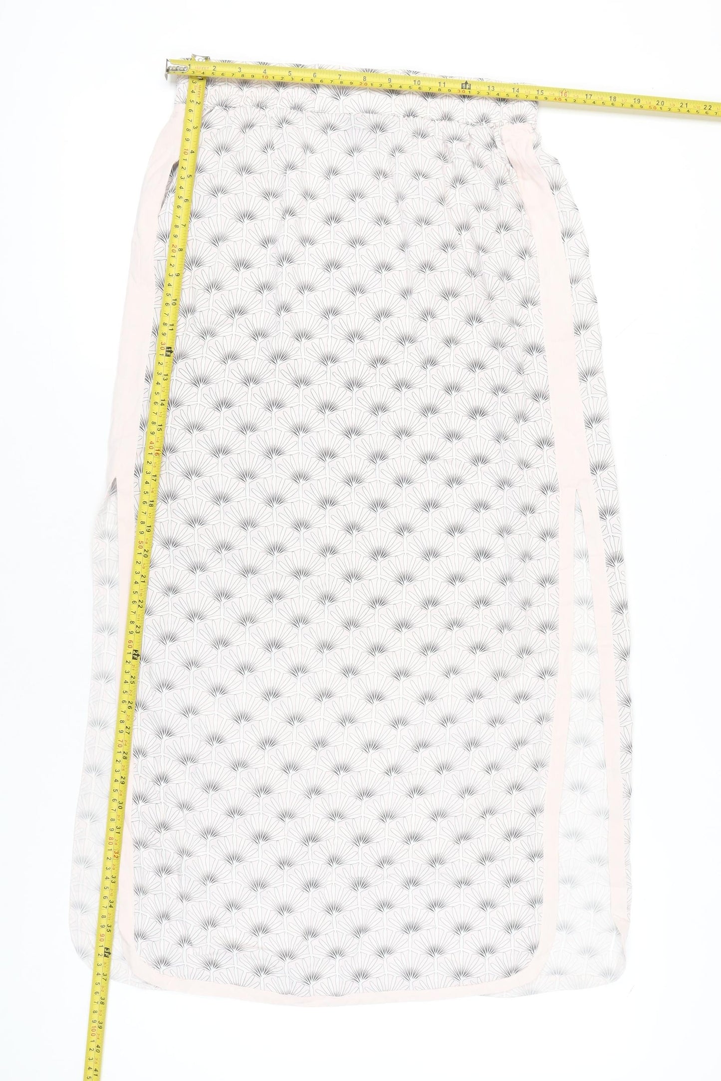 Mint Velvet Womens White Geometric Midi Skirt Size 10 Viscose