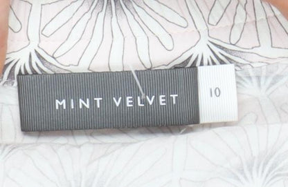 Mint Velvet Womens White Geometric Midi Skirt Size 10 Viscose