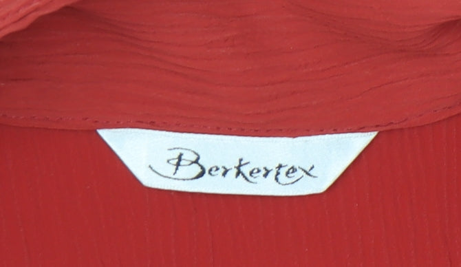 Womens UK Size 14 Berkertex Red Basic Button-Up