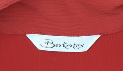 Womens UK Size 14 Berkertex Red Basic Button-Up