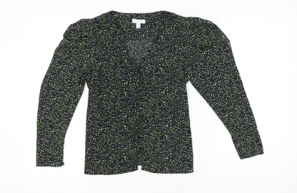 Womens UK Size 10 Topshop Black Wrap Blouse