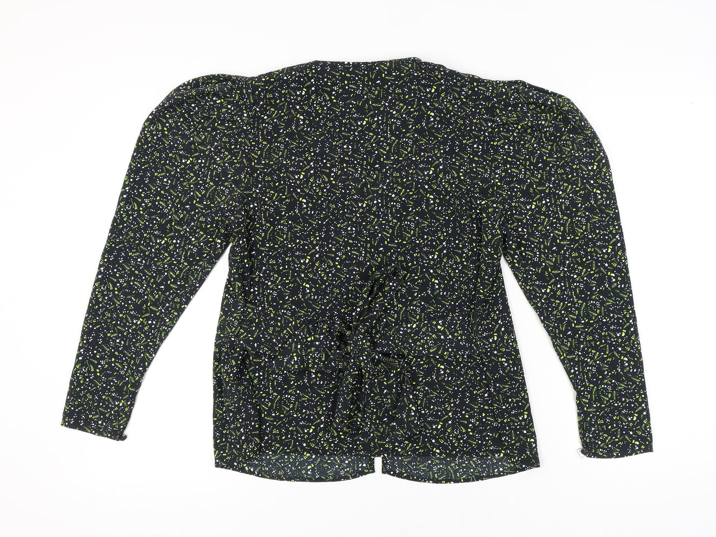 Womens UK Size 10 Topshop Black Wrap Blouse