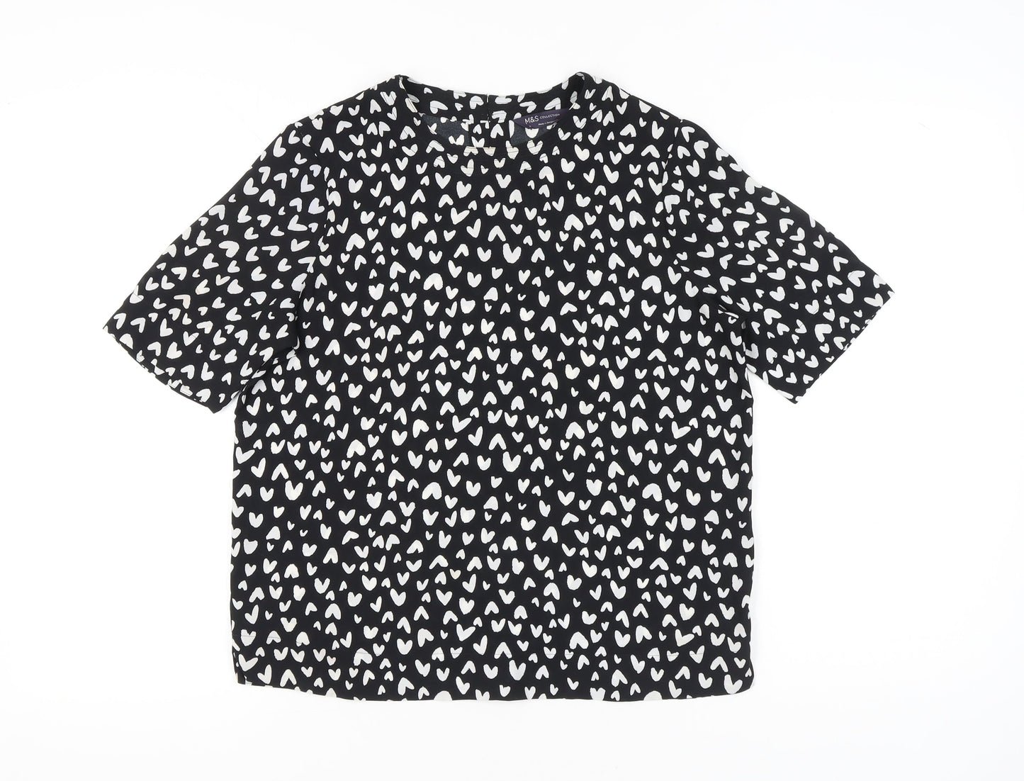 Womens UK Size 10 Marks and Spencer Black Basic Blouse