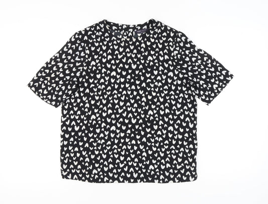 Womens UK Size 10 Marks and Spencer Black Basic Blouse