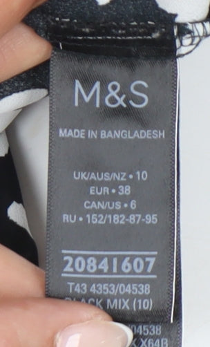 Womens UK Size 10 Marks and Spencer Black Basic Blouse