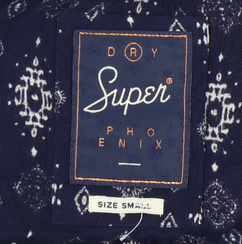 Womens UK Size S Superdry Blue Cropped Blouse