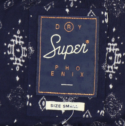 Womens UK Size S Superdry Blue Cropped Blouse