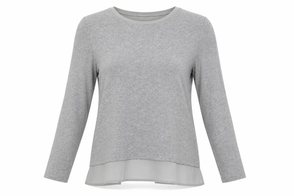 Womens UK Size 8 Warehouse Grey Tunic Blouse