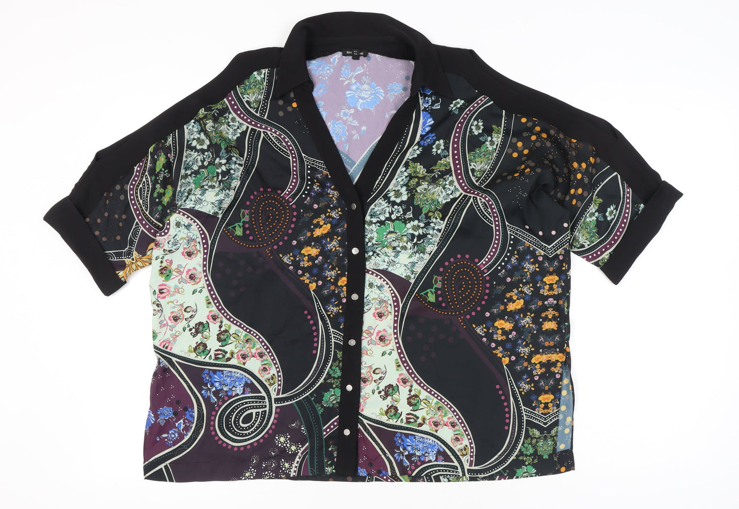 Womens UK Size 14 River Island Multicoloured Tunic Button-Up