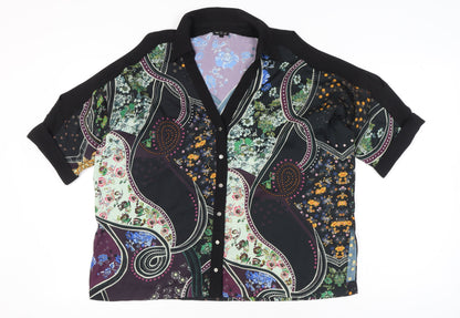 Womens UK Size 14 River Island Multicoloured Tunic Button-Up