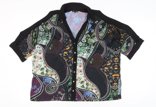 Womens UK Size 14 River Island Multicoloured Tunic Button-Up