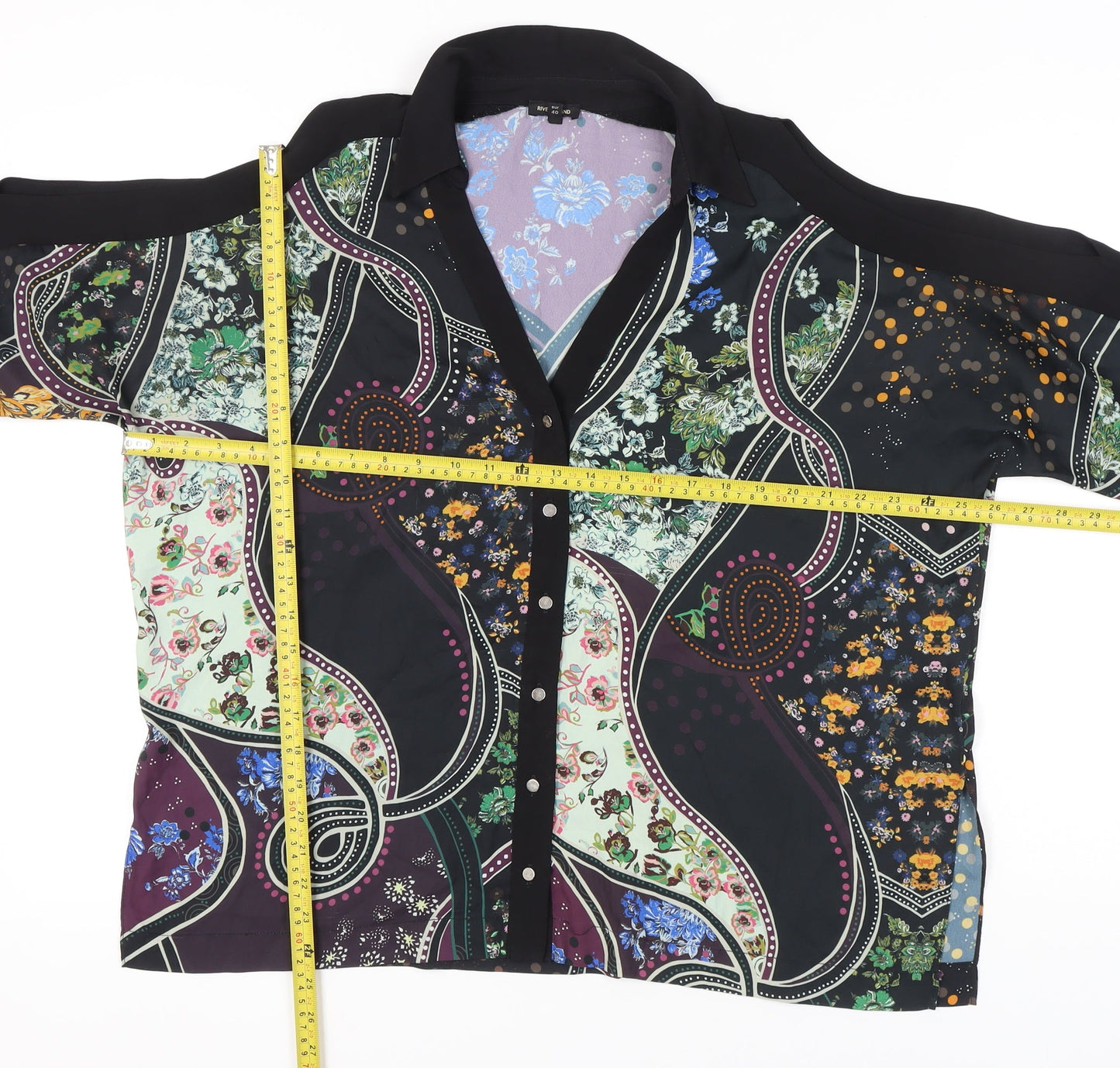 Womens UK Size 14 River Island Multicoloured Tunic Button-Up