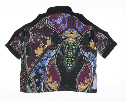 Womens UK Size 14 River Island Multicoloured Tunic Button-Up
