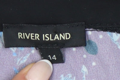 Womens UK Size 14 River Island Multicoloured Tunic Button-Up