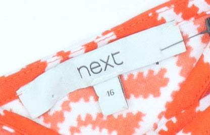 Next Women’s Orange Geometric One Shoulder Bodycon Dress Size 16
