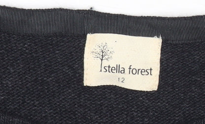 Stella Forest Womens Black Knit Sleeveless Bodycon Dress Size 12