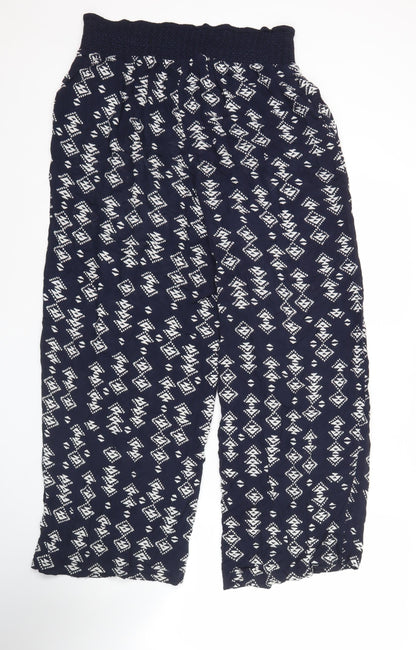 Monsoon Women’s Blue Geometric Harem Trousers Size M Viscose